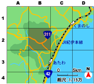 熊野古道温泉への地図
