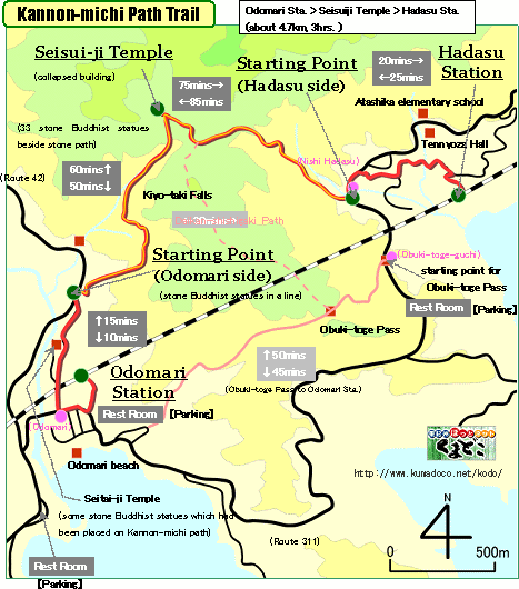 Kannon-michi Path Map